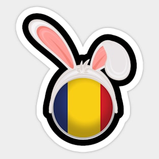 happy easter Romania bunny ears flag cute designs Sticker